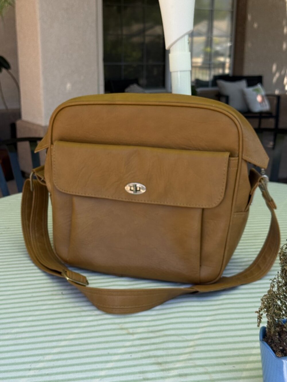 Vintage Samsonite Vinyl Crossbody Messenger Travel Bag